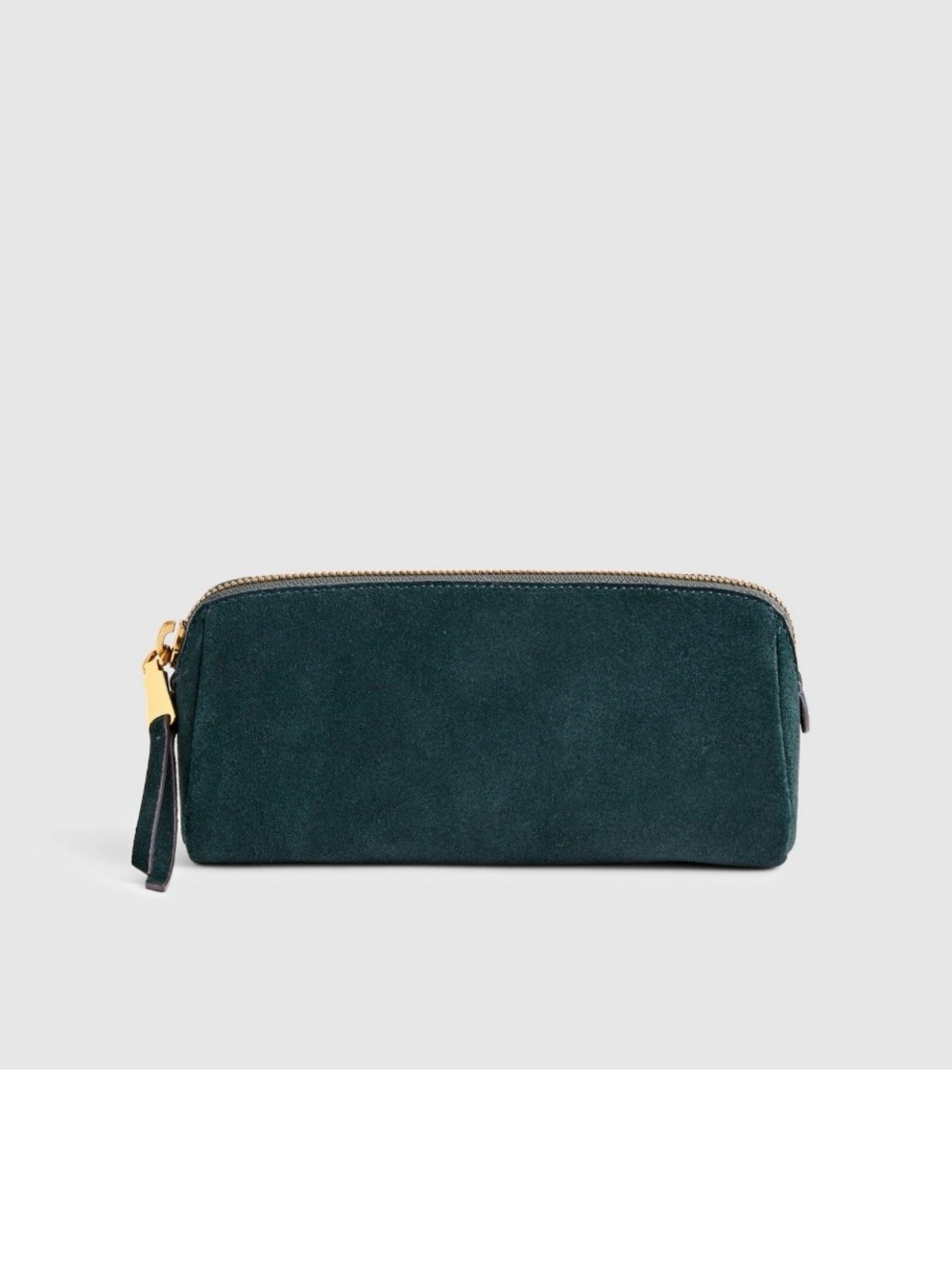 Madewell The Make Up Cosmetic Pouch Zip Leather Suede